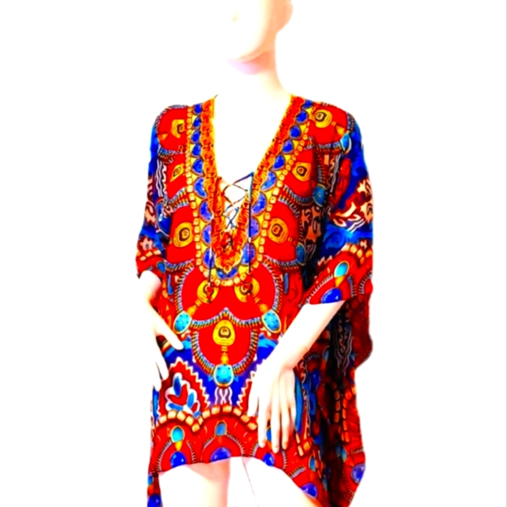 LAST ONE***Beautiful PRINT Kaftan/Swimsuit Cover-up-S